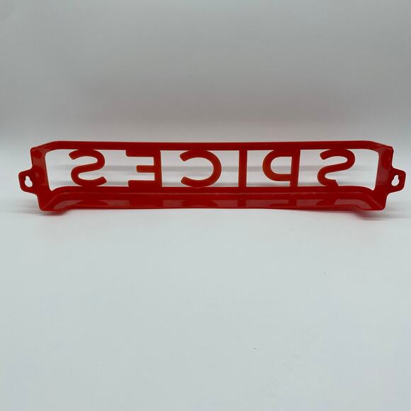 Lustro-Ware Red SPICES Hanging Wall Spice Rack Plastic Mid Century Kitschy Retro - Picture 3 of 8